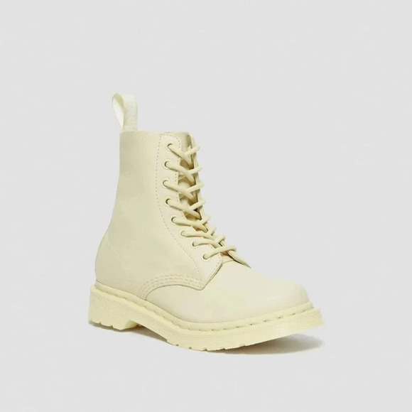 Dr. Martens Shoes - Dr. Martens 1460 Pascal Women's Mono Lace Up Boots in Cream Women’s 5